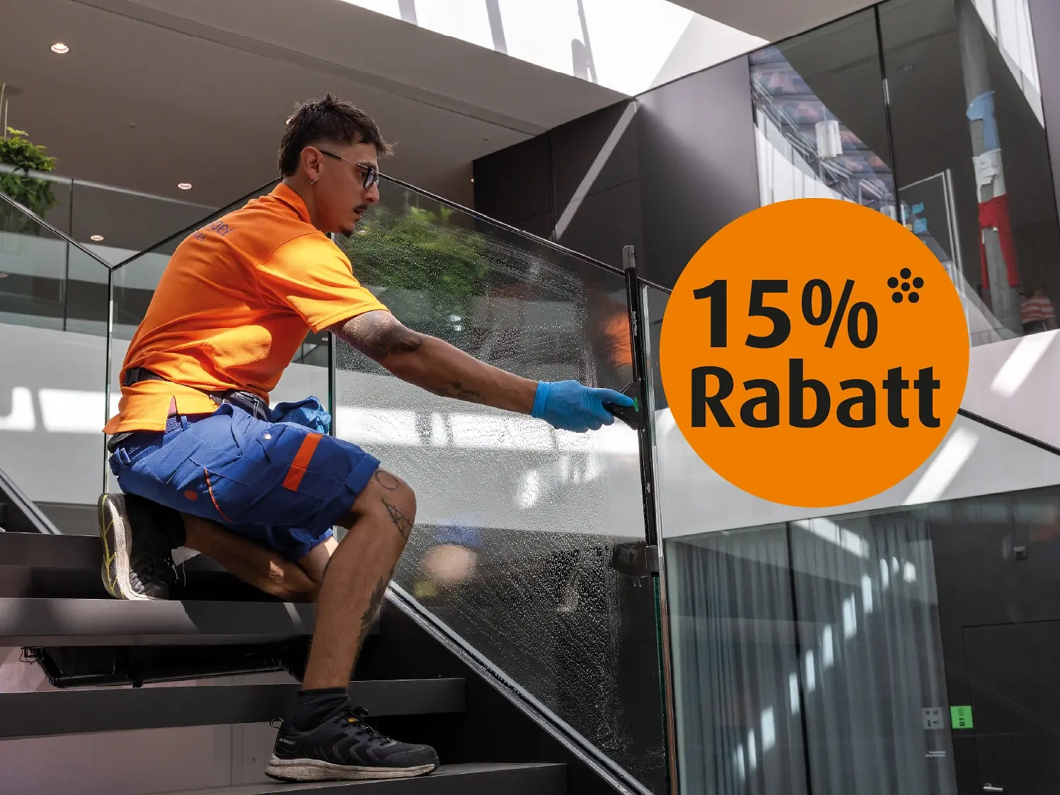 15 Prozent Rabatt auf Geb&auml;udereinigung